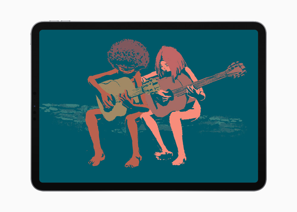 A Musical Story exécuté sur un iPad Pro couleur argent.