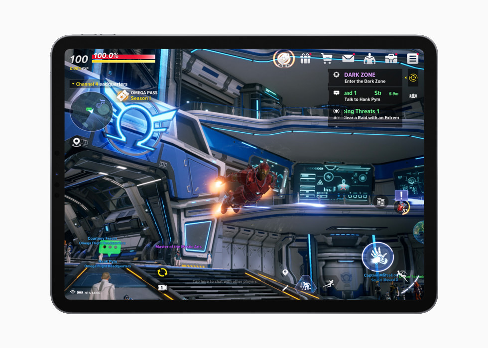 MARVEL Future Revolution exécuté sur un iPad Pro couleur argent.