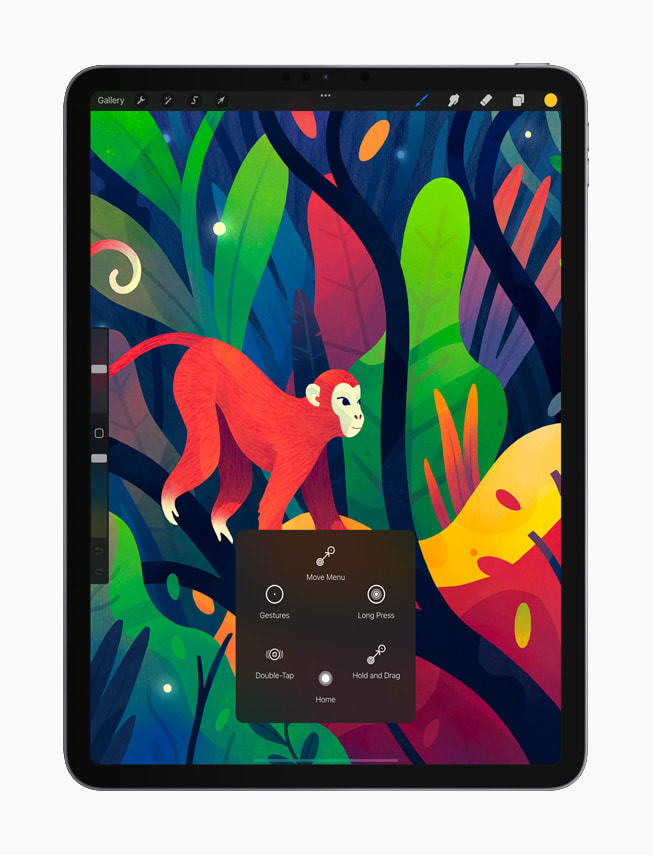 Procreate exécuté sur un iPad Pro couleur argent.