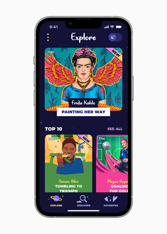 Rebel Girls exécuté sur un iPhone 13 Pro couleur argent.
