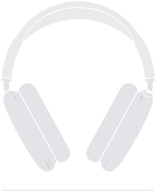 Illustrazione con la sagoma di un paio di AirPods Max 2 mostrate di fronte, larghezza 168,6 mm