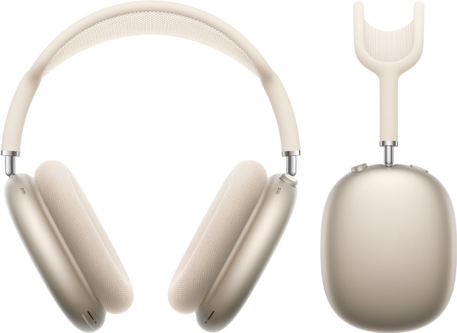 Cuffie AirPods Max 2 mostrate di fronte e di lato, color galassia