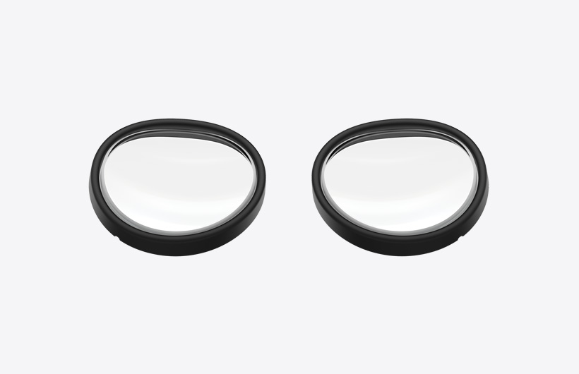 ZEISS Optical Inserts。黒いフレームの丸いレンズ