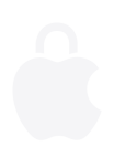 Een Apple logo in de vorm van een vergrendeld slot om aan te geven dat je privacy wordt beschermd