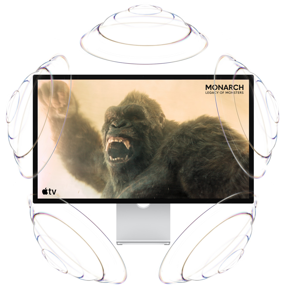 Promocja Apple TV, serial „Monarch: Dziedzictwo potworów”. King Kong trzyma pięści w górze i ryczy